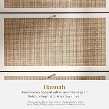 Charming mopio Hannah Shoe Cabinet with Rattan Design