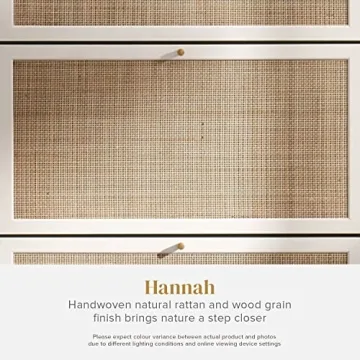 Charming mopio Hannah Shoe Cabinet with Rattan Design