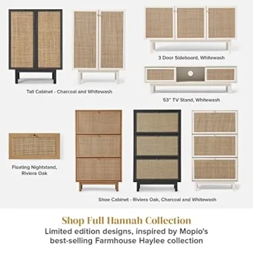 Charming mopio Hannah Shoe Cabinet with Rattan Design