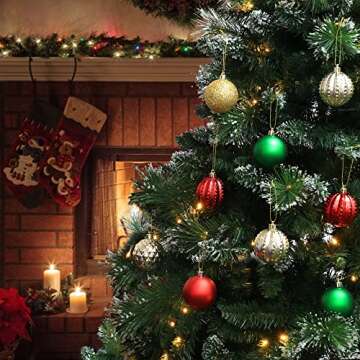 45Pcs Shatterproof Christmas Balls Set - Glitter Ornaments for Festive Decor