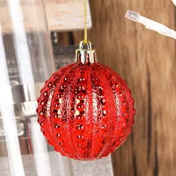 45Pcs Christmas Balls Glitter Ornaments Set for Holidays