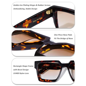 Stylish Roneyee Square Sunglasses for UV Protection