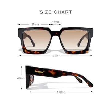 Stylish Roneyee Square Sunglasses for UV Protection