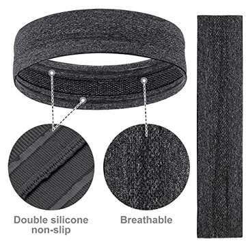 Vsiopy Women's Sweatband Pack of 2 - Sport Headbands, Moisture Wicking, Non Slip Running Headbands