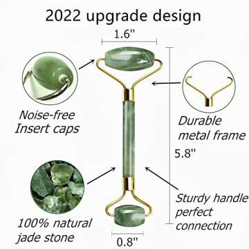 Jade Roller for Face - Facial Massage Tool for Anti Aging Wrinkles and Skin Rejuvenate -100% Natural...
