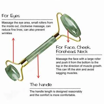 Jade Roller for Face - Facial Massage Tool for Anti Aging Wrinkles and Skin Rejuvenate -100% Natural Jade Stone for Face Eyes (Jade Roller -1pcs)