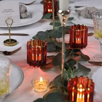 HAVITI 6pcs Vintage Votive Candle Holders for Weddings