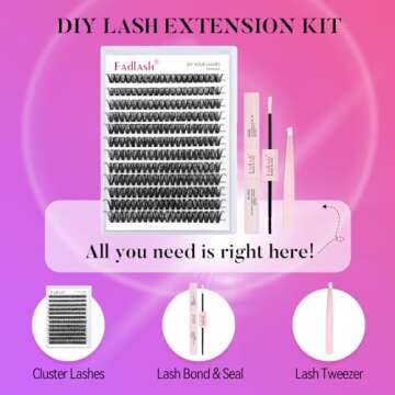 FADLASH DIY Lash Extension Kit Individual Lashes +Lash Glue Remover for Lash Extensions 60ML