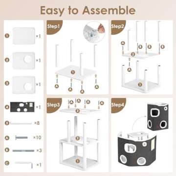 EHEYCIGA 2-Storey Cat House & Scratch Pad for Indoor Cats