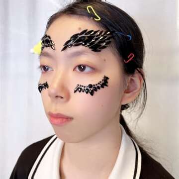 black face jewels tattoo eye sticker festival body sticker black gems holidays halloween decoration temporary tattoo for skin