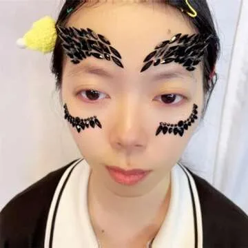 black face jewels tattoo eye sticker festival body sticker black gems holidays halloween decoration temporary tattoo for skin