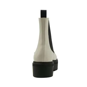 Soda Reeve ~ Women Platform Low Heel Lug Sole Chelsea Fashion Ankle Bootie w/Double Elastic Gore