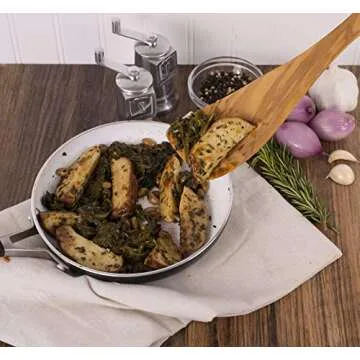 Eddington Italian Olive Wood Wide Spatula, Handcrafted in Europe, 12.5-Inches,Brown