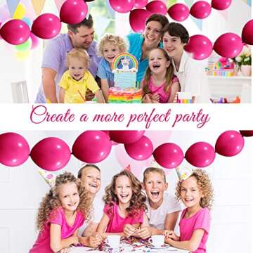 Meanplan 100 Pcs Link Balloon Linking Latex Connected Balloons Linkable for Valentine‘s Day Carnival Wedding Party Decoration(10 Inch,Rose Red)