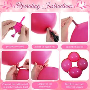 Meanplan 100 Pcs Link Balloon Linking Latex Connected Balloons Linkable for Valentine‘s Day Carnival Wedding Party Decoration(10 Inch,Rose Red)