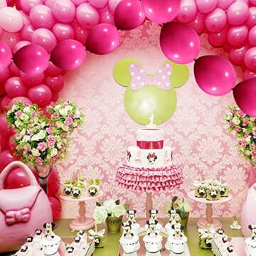 Meanplan 100 Pcs Link Balloon Linking Latex Connected Balloons Linkable for Valentine‘s Day Carnival Wedding Party Decoration(10 Inch,Rose Red)