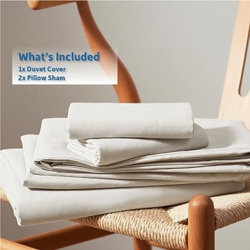 Nestl Off White Duvet Cover Set - Soft & Stylish 3 Piece