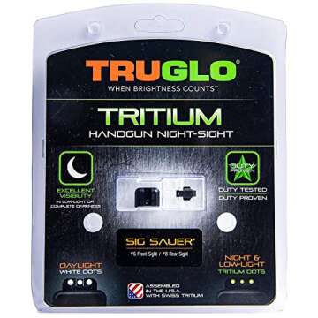 TRUGLO Front and Rear Handgun Night Sights Compatible with Sig Sauer Handguns, Tritium