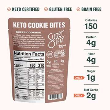 SuperFat Cookies Keto Snack Low Carb Food Cookies, Snickerdoodle 3 Pack - Gluten Free Dessert Sweets with No Sugar Added for Paleo Healthy Diabetic Diets