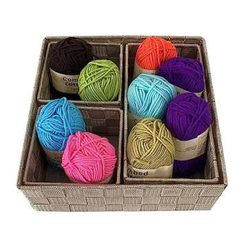 Woven Storage Baskets for Organizing，drawer organizer，dresser organizer countertop，organizers and storage for bathroom，storage bins for shelves，Set of 4，Beige