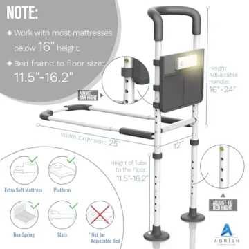 Agrish Bed Rails for Elderly - Safe Bedside Assistance