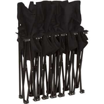 Trademark Innovations Portable 6-Seater Folding Team Sports Sideline Bench with Back (Black)