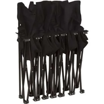 Trademark Innovations Portable 6-Seater Folding Team Sports Sideline Bench with Back (Black)