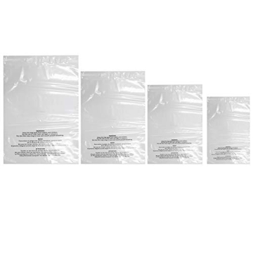 Belinlen 400 Count Combo Pack Clear Poly Bags - Self Seal with Warning Labels