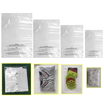 Belinlen Premium Clear Poly Bags - 400 Count Self-Seal Pack