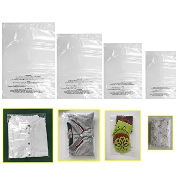 Belinlen Premium Clear Poly Bags - 400 Count Self-Seal Pack