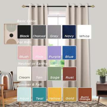 Mrs.Naturall 96 Inch Long Living Room Curtains Drapes 2 Panel Set,Blackout Thermal Light Blocking Boho Farmhouse Earth Earthy Tone Curtains for Sunroom,Taupe