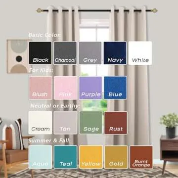 Mrs.Naturall 96 Inch Long Living Room Curtains Drapes 2 Panel Set,Blackout Thermal Light Blocking Boho Farmhouse Earth Earthy Tone Curtains for Sunroom,Taupe