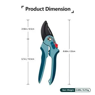 Berry&Bird Garden Pruning Shears, 8.7" Bypass Hand Pruner Shears