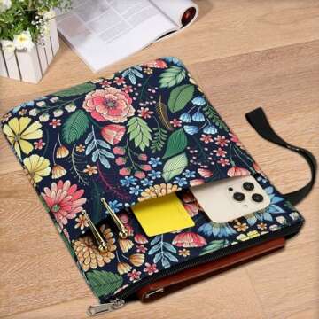 DSIUE Book Sleeve Book Lover Gifts Book Protector with Zipper, Book Covers for Paperbacks, Book Pouc...