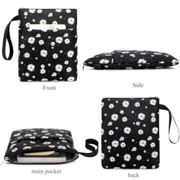 DSIUE Book Sleeve Book Lover Gifts Book Protector with Zipper, Book Covers for Paperbacks, Book Pouch with Pockets, Book Accessories,11.4 X 9 Inch