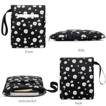 DSIUE Book Sleeve Book Lover Gifts Book Protector with Zipper, Book Covers for Paperbacks, Book Pouch with Pockets, Book Accessories,11.4 X 9 Inch