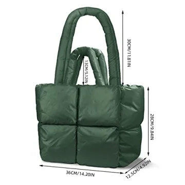 SADDROP Trendy Large Puffer Tote Bag for Women