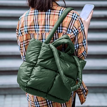 SADDROP Trendy Large Puffer Tote Bag for Women