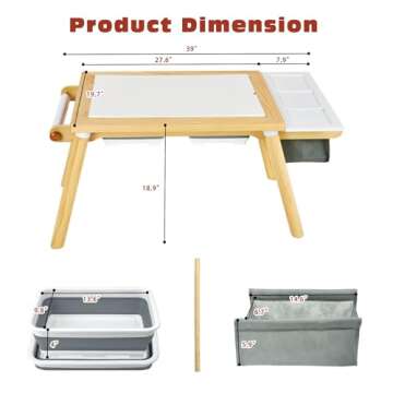 Activity Sensory Table for Toddlers, Kids Table with 3 Toys Storage Space and Paper Rack for Play an...