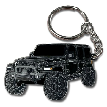 FOUR WHEEL BEAST Jeep Wrangler Keychain - Officially Licensed 2023-2024 JL JKU Black