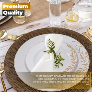Elegant Disposable Plastic Plates Combo Set for Parties
