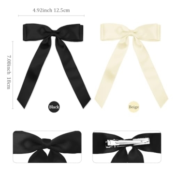 Elegant Satin Hair Bows for Women and Girls - 2PCS