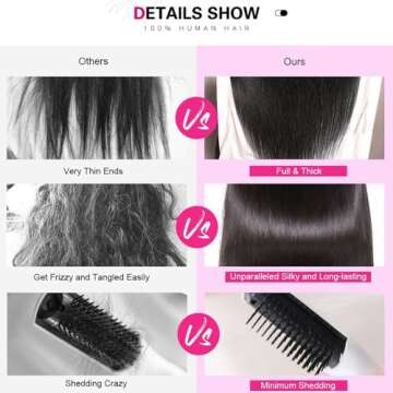 Miss Flower 250 Density Ultra-thin SKINLIKE HD Lace Wig 13x6 Full Frontal Wigs Human Hair Pre Plucked Tiny Knots Frayed Ends 20Inch 15A Grade Straight Lace Front Wigs Human Hair For Black Women