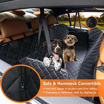 URPOWER Dog Seat Cover, 100% Waterproof Hammock 600D Heavy Duty Scratch Proof Nonslip Durable Soft P...