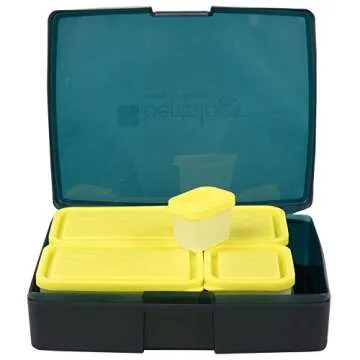 Bentology Lunch Bag and Box Set for Boys, 9 Pieces Total - Kids Insulated Lunchbox Tote, Bento Box, 5 Containers and Ice Pack - Alien