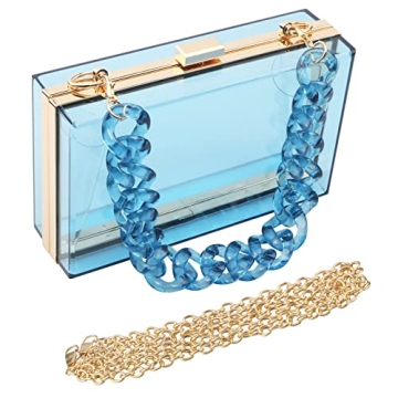 Women Acrylic Transparent Gold Star Evening Bag - Chic Clutch for Any Outfit