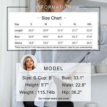 EXLURA Tie Front Long Sleeve Sweater for Women