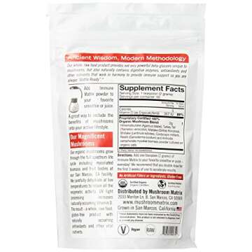 OM MUSHROOM SUPERFOOD Immune Blend Mushroom Powder Superfood Supplement, 3.5 Ounce, 50 Servings, Mushroom Blend, Reishi & Turkey Tail; Daily Immune Support Supplement