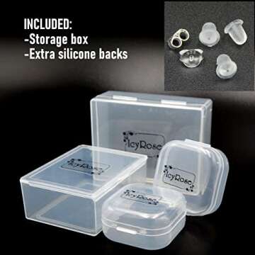 ICYROSE 925 Sterling Silver NEW Set of 3 Pairs Halloween Ghost Black Cat and Jack Pumpkin Stud Earrings (Nickel Free)