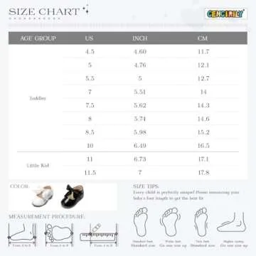 CENCIRILY Toddler Little Girls Flower Dress Shoes Mary Jane Ballet Flats Easter Party School Princess Wedding Shoes